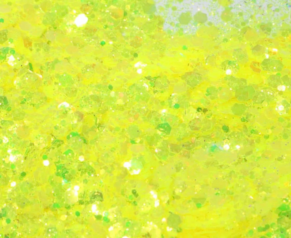 Inked Doll Cosmetics - LEMON SUGAR CUBES Neon Yellow (Chunky or Fine) “Magic Mushroom Gels”