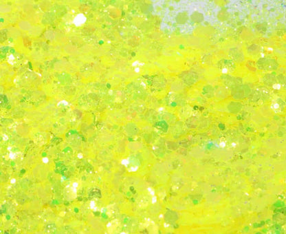 Inked Doll Cosmetics - LEMON SUGAR CUBES Neon Yellow (Chunky or Fine) “Magic Mushroom Gels”
