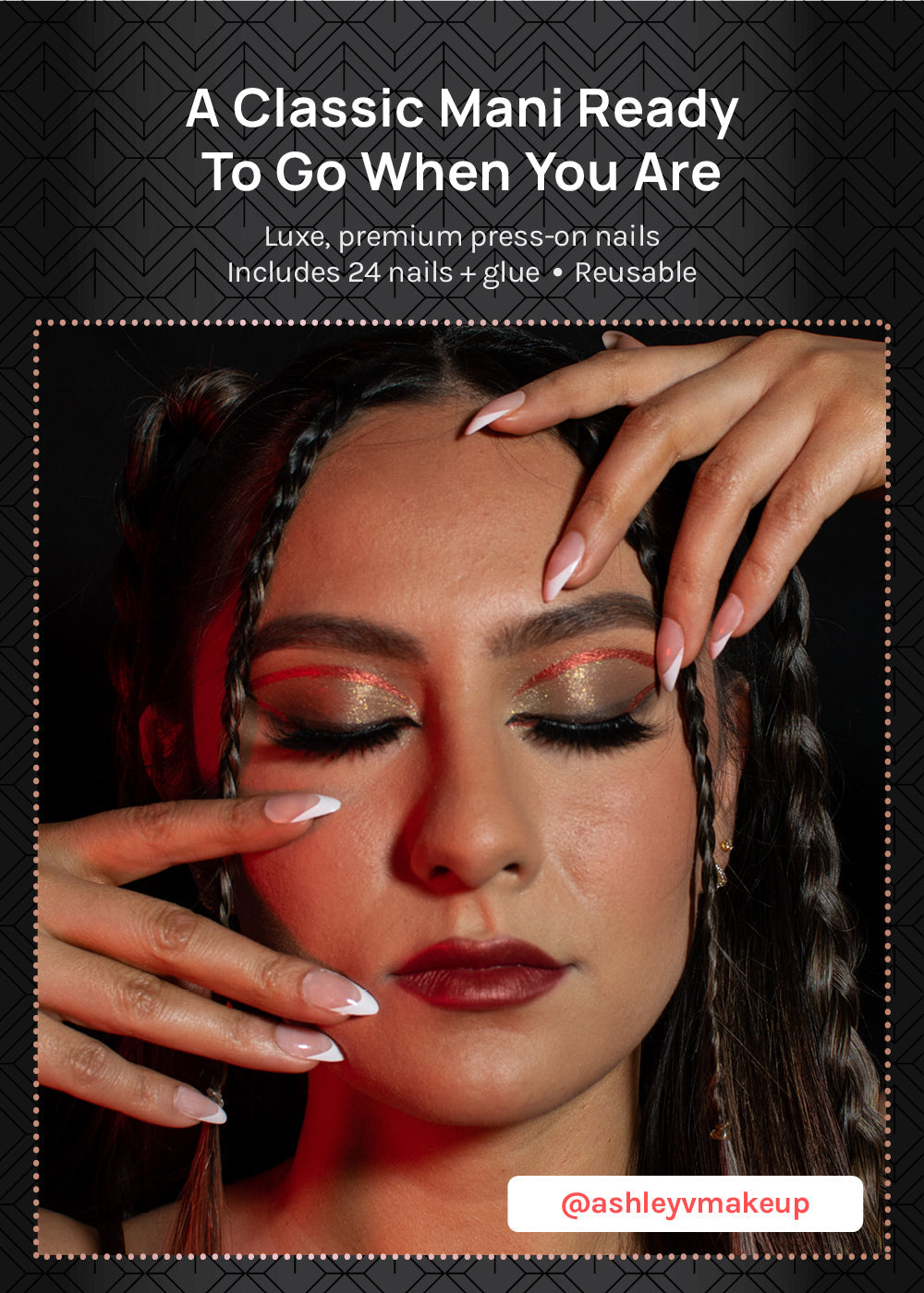AOA Pro Press-On Nails: French Long