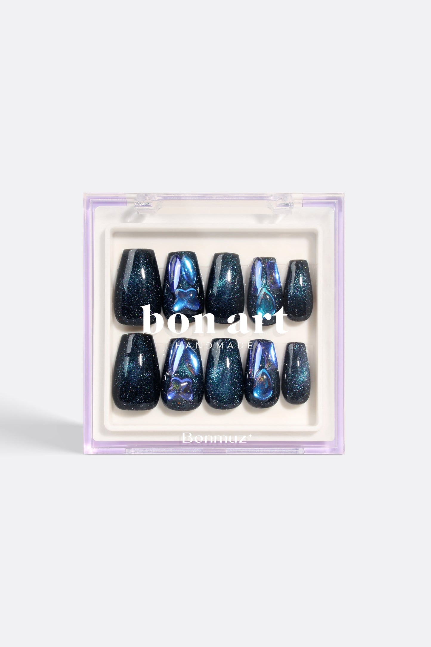 Bonmuz - Sapphire Stardust | Pro Handmade Gel Nails