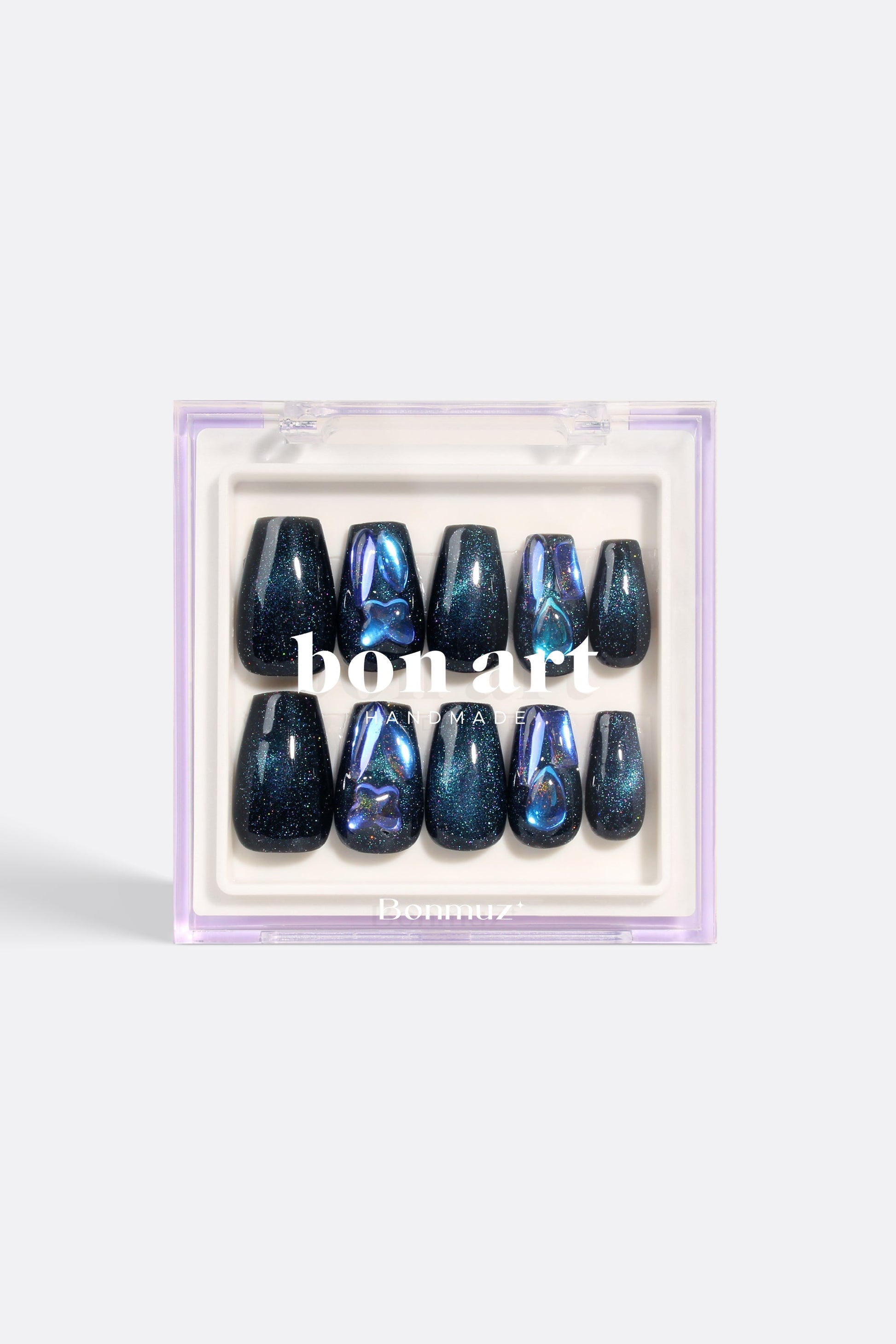 Bonmuz - Sapphire Stardust | Pro Handmade Gel Nails