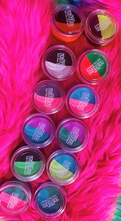 Inked Doll Cosmetics - (HUGE!) Monster Doll VENUS McFLYTRAP *UV Neon Pastel* SPLIT LINER/FACE/BODY PAINT