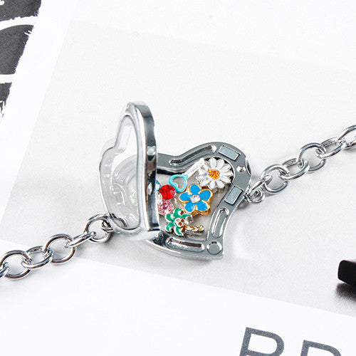 Black Harmonica Locket Charm