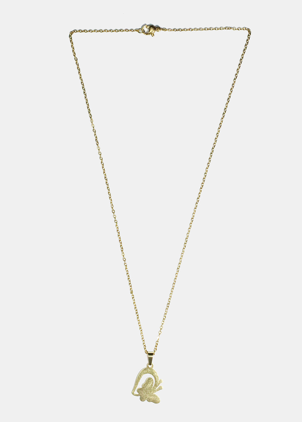 Butterfly & Half Heart Necklace