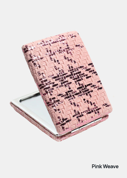AOA Pro Double-Sided Compact Mirror – Rectangular Weave