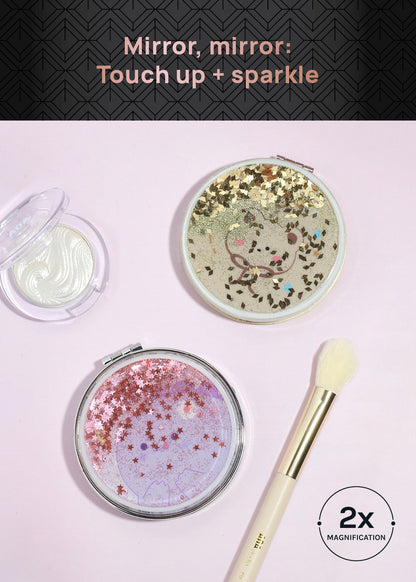 AOA Pro Double-Sided Compact Mirror – Cute Glitter