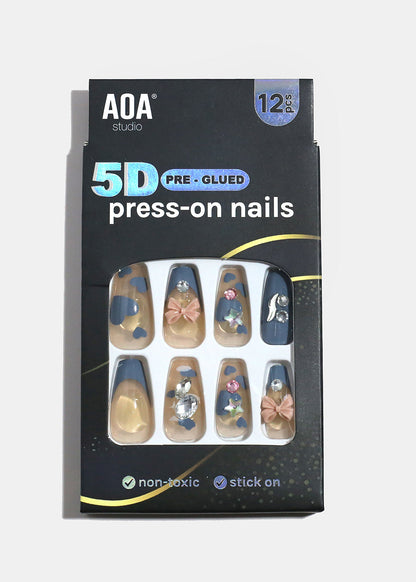 AOA Studio Bluebell Sweetheart 5D Pre-Glued Press-On Nails