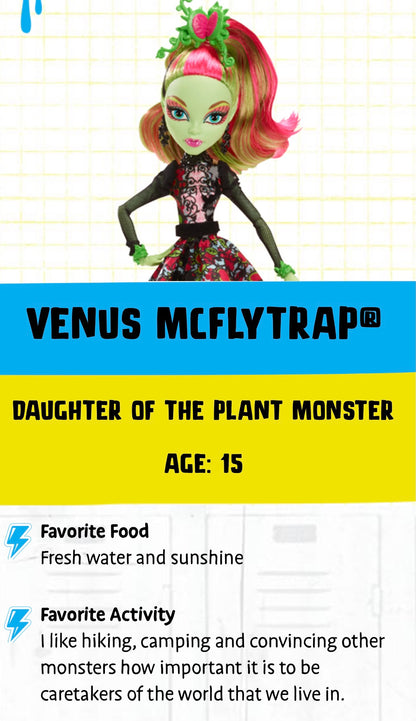 Inked Doll Cosmetics - (HUGE!) Monster Doll VENUS McFLYTRAP *UV Neon Pastel* SPLIT LINER/FACE/BODY PAINT