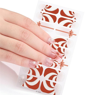 Candied Nails - Nail Sticker - Candy Cane Swirl Gel Nails