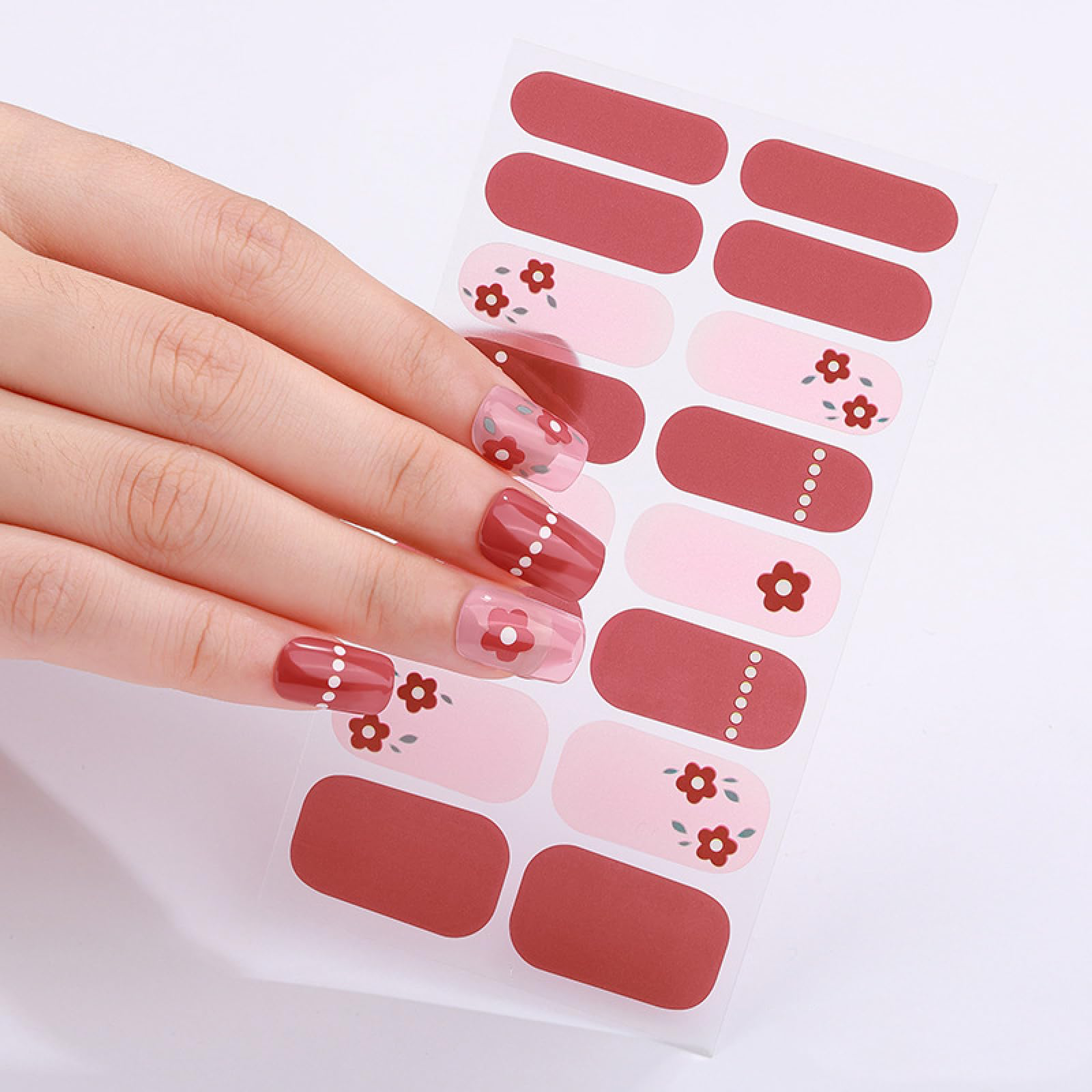 Candied Nails - Nail Sticker - Red Daisy Gel Nails