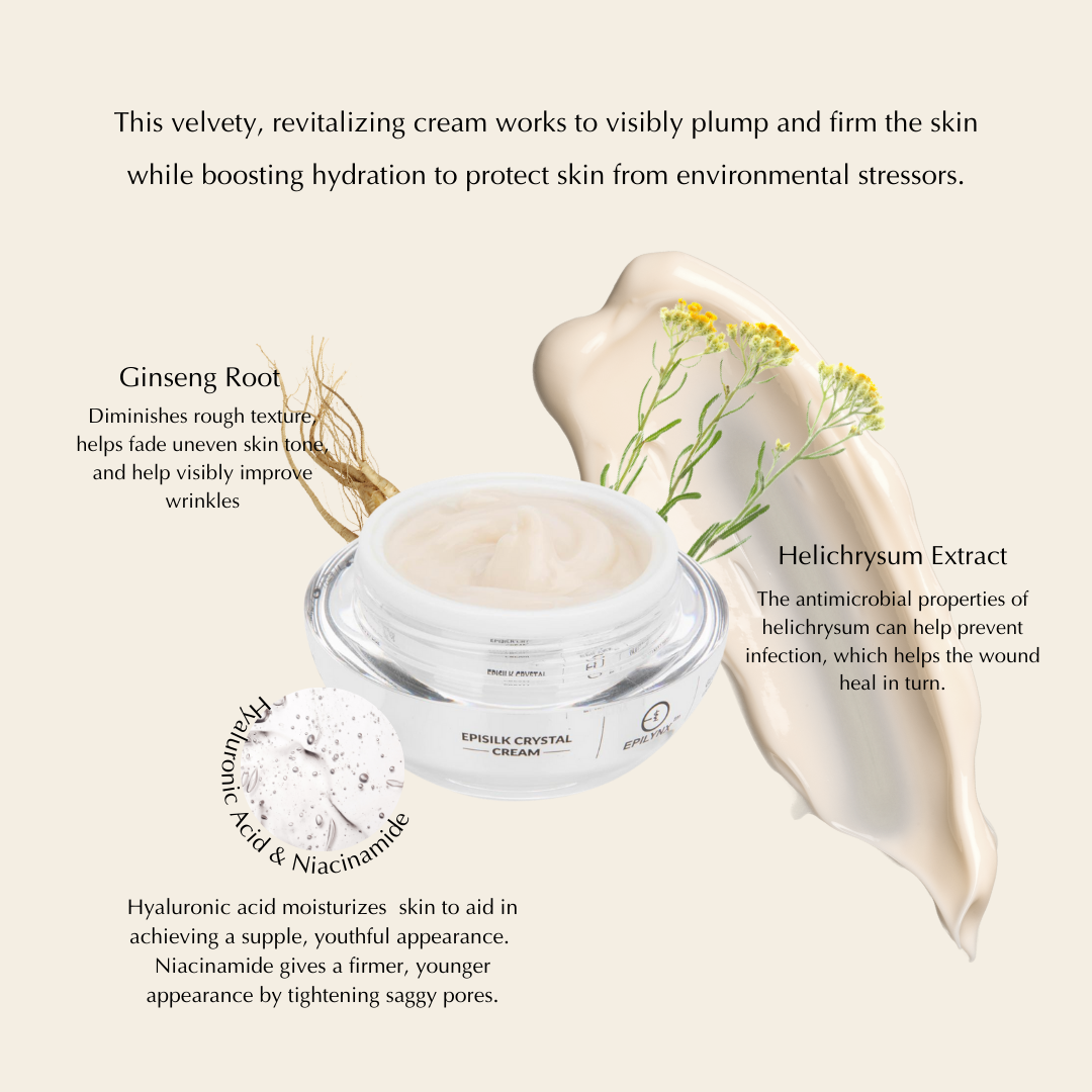 EpiLynx - Vegan EpiSilk, Crystal Wrinkle Smoothing Face Cream - Intense Brightening and Firming Wrinkle Fix for Sensitive Skin