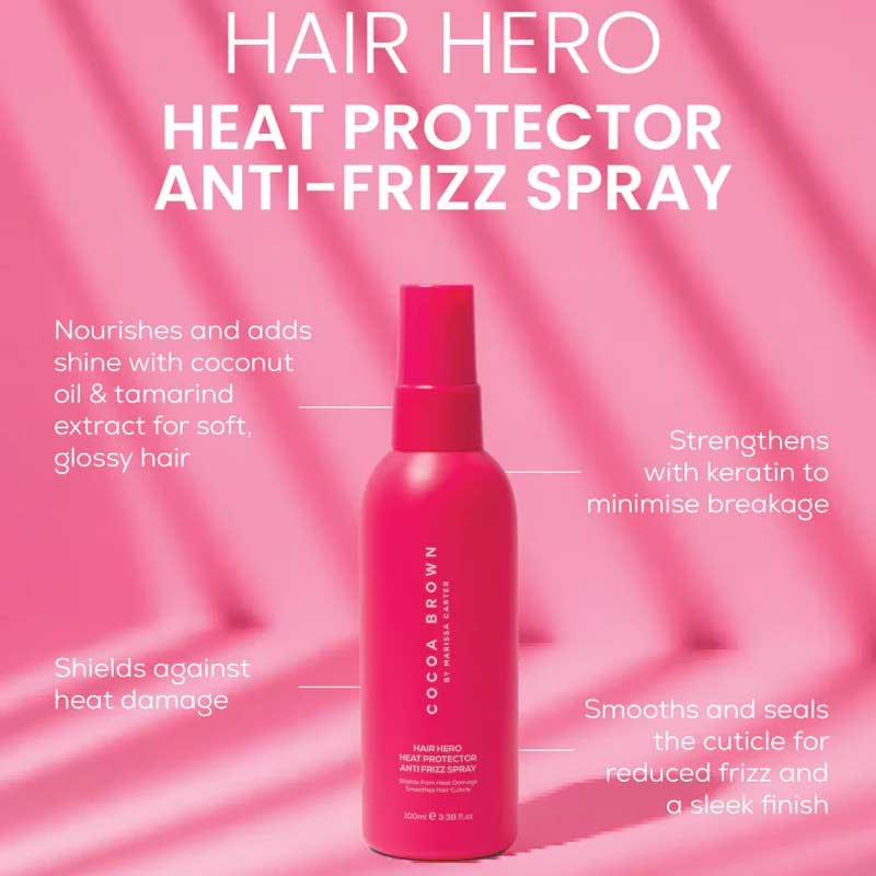 Cocoa Brown Hair Hero Heat Protector Anti-Frizz Spray