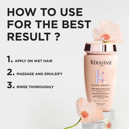 Kérastase Gloss Absolu Bain Créme Hydra-Glaze Shampoo For Thick Frizzy Hair