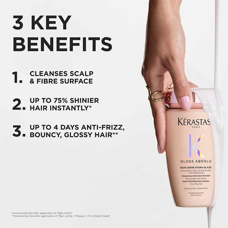 Kérastase Gloss Absolu Bain Créme Hydra-Glaze Shampoo For Thick Frizzy Hair