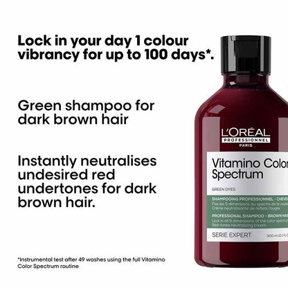 L'Oréal Professionnel Vitamino Color Spectrum Green Tinted Shampoo - Dark Brown Coloured Hair